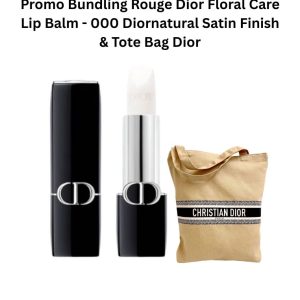 Bundling Rouge Dior Floral Care Lip Balm - 000 Diornatural Satin Finish & Tote Bag Dior