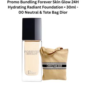 Bundling Forever Skin Glow 24H Hydrating Radiant Foundation • 30ml - 00 Neutral & Tote Bag Dior
