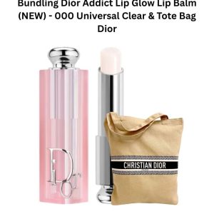 Bundling Dior Addict Lip Glow Lip Balm (NEW) - 000 Universal Clear & Tote Bag Dior