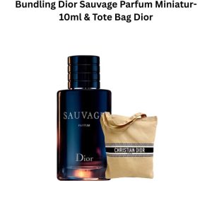 Bundling Dior Sauvage Parfum Miniatur-10ml & Tote Bag Dior