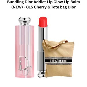Bundling Dior Addict Lip Glow Lip Balm (NEW) - 015 Cherry & Tote bag Dior