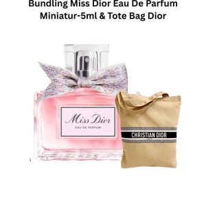 Bundling Miss Dior Eau De Parfum Miniatur-5ml & Tote Bag Dior