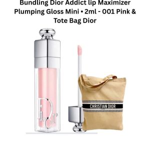 Bundling Dior Addict Lip Maximizer Plumping Gloss Mini • 2ml - 001 Pink & Tote Bag Dior